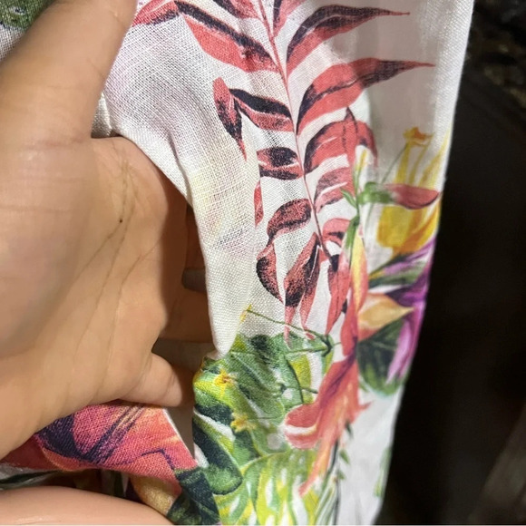 LUNGO L’ARNO Women’s 100% Linen Floral Dress NEW - Picture 8 of 16